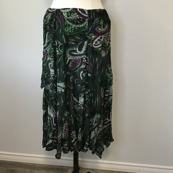 Elly Z Floral Handkerchief Midi Skirt  Size S - Picture 4 of 7